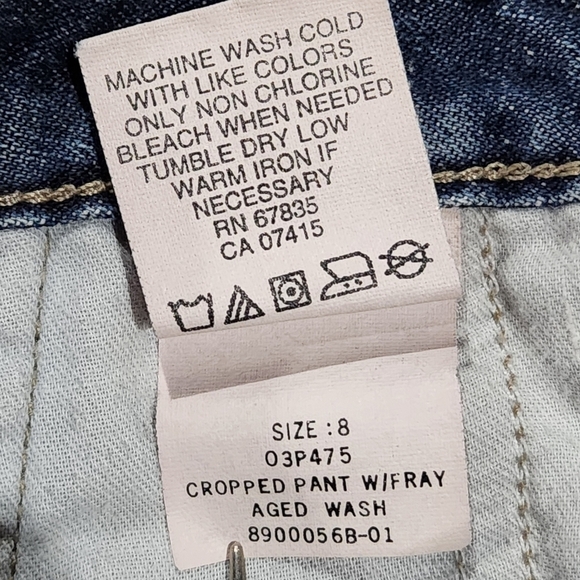 Nautica Womens Aged Wash Denim Cropped Pants W/ Fray Size 8 - Picture 11 of 11